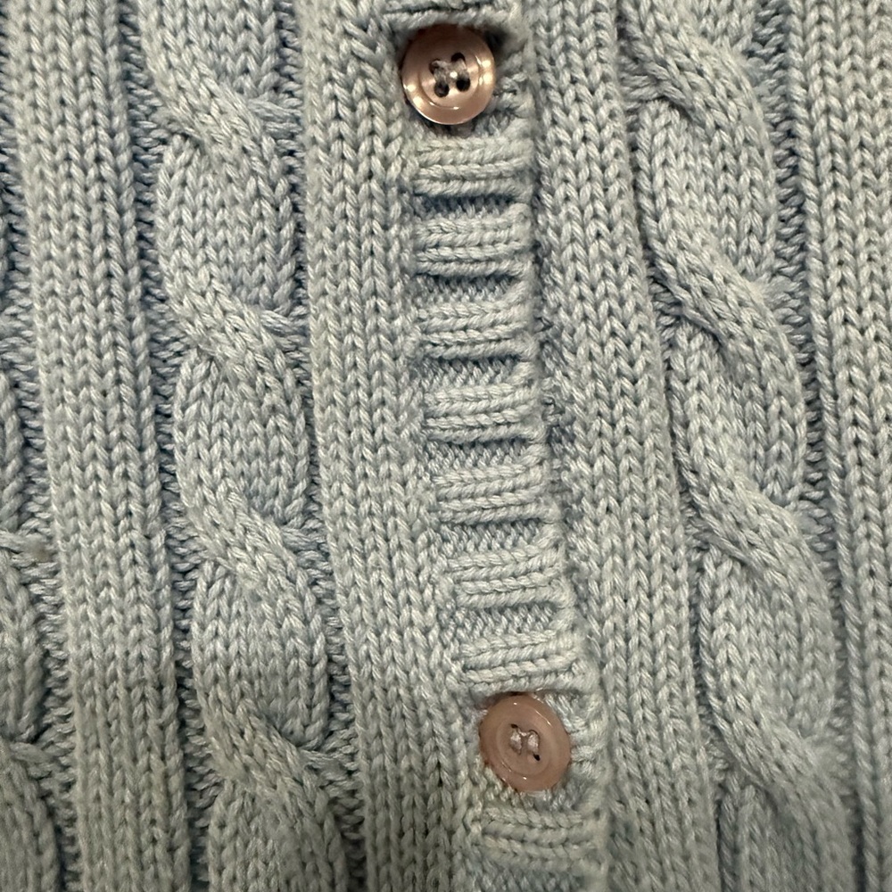 L.L.Bean 2X Light Blue Cardigan‎ 100% Cotton - Picture 3 of 5
